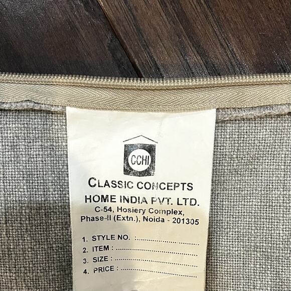 Classic Concepts Linen Pillow Orange Geometric Embroidered Deco Duck Feather 19" - Picture 6 of 12